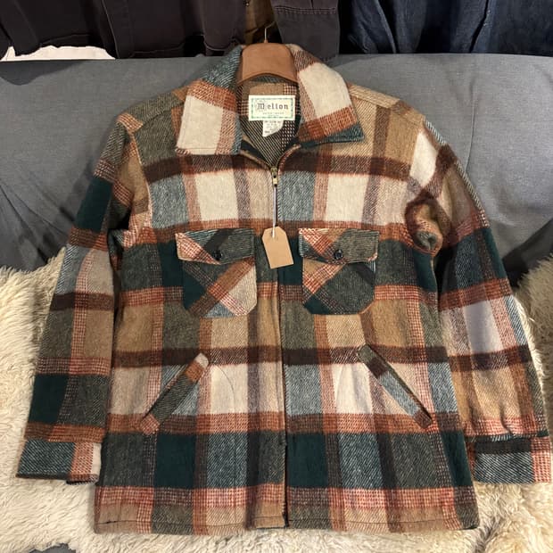 Melton usa 체크 셔츠 자켓