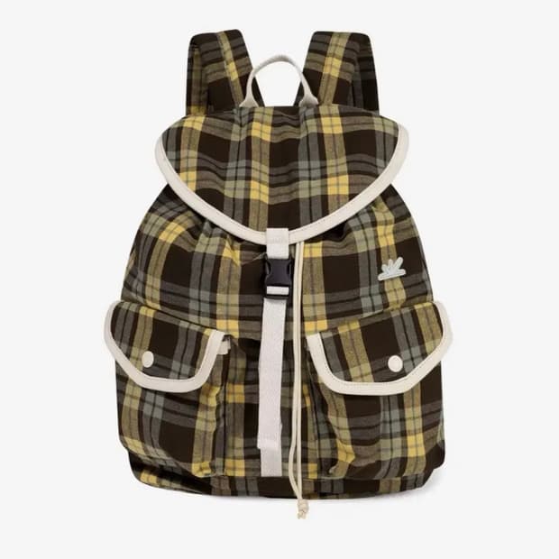 썬러브 SUNLOVE 플란넬 익스플로러 데이팩 옐로우 가방 백팩 체크