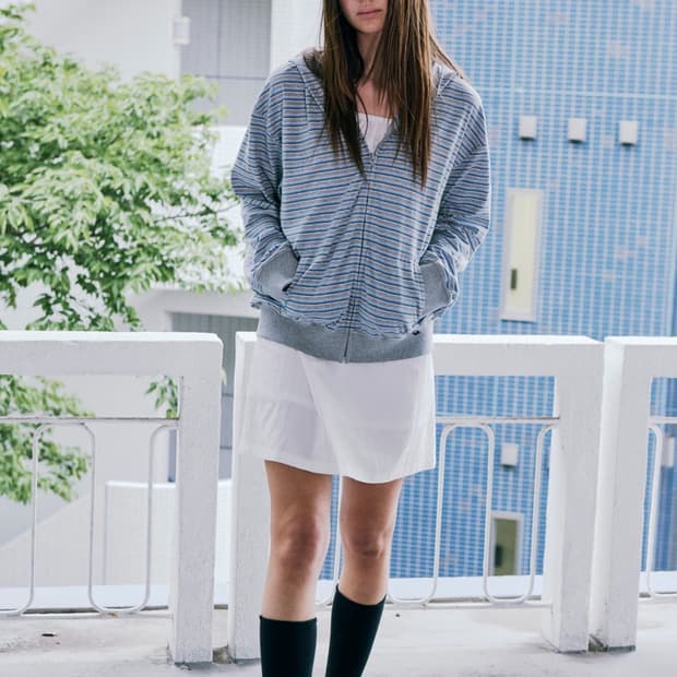 로우클래식 스트라이프 후드집업