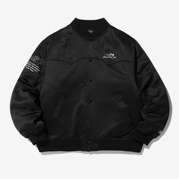 나이스고스트클럽 사틴 바시티 자켓 M