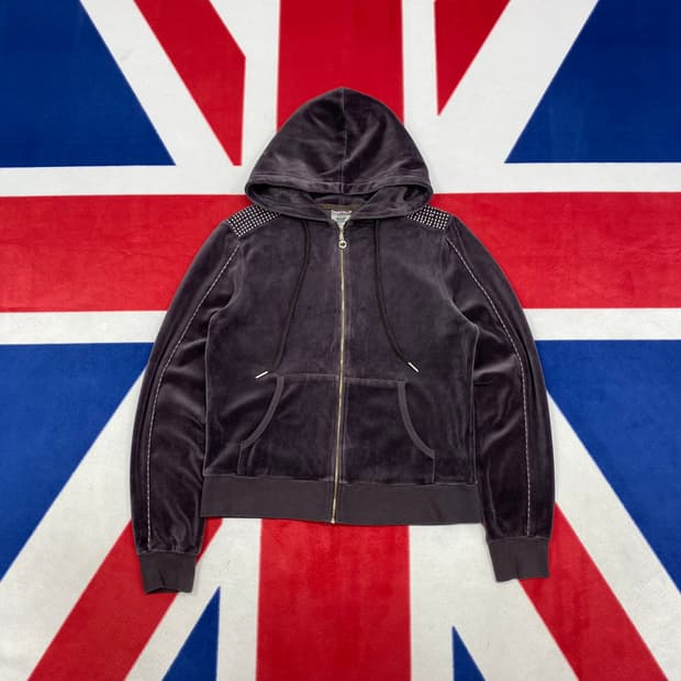 y2k 벨벳 후드집업 여성 L 