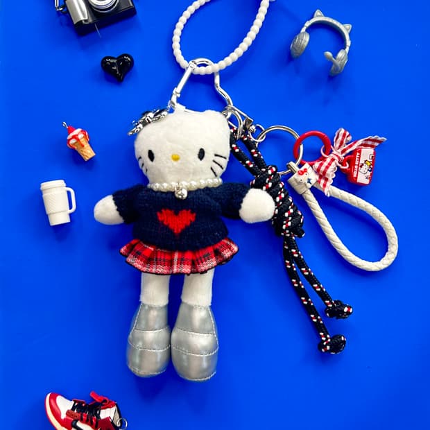 (28)❣️ 롱다리 키티 하트 니트 커스텀 키링 💋