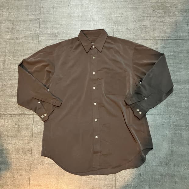 일본빈티지 Antoniofusco 올드스쿨아메카지 혁오풍 셔츠 브라운초코