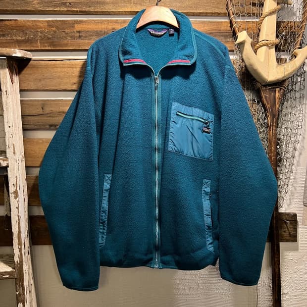 [L]90's 파타고니아 Made in USA 블루그린 플리스 자켓