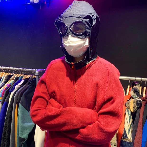 CP.company 고글 후드 니트 집업