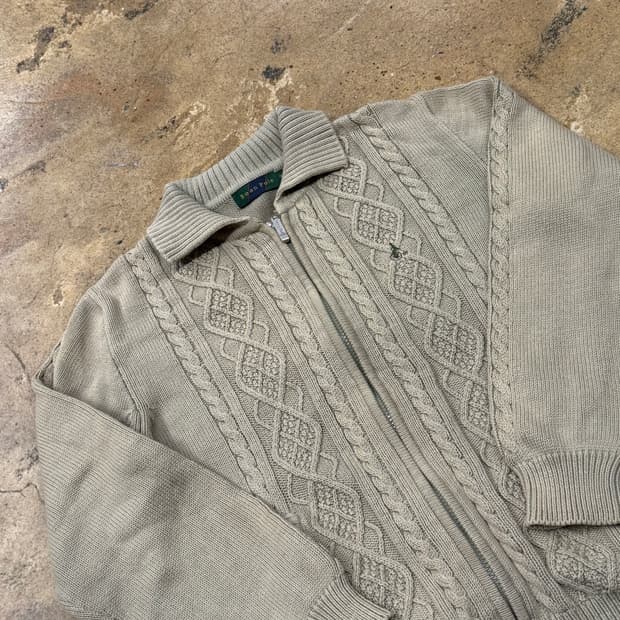 빈폴 베이지 카키 니트 가디건 95