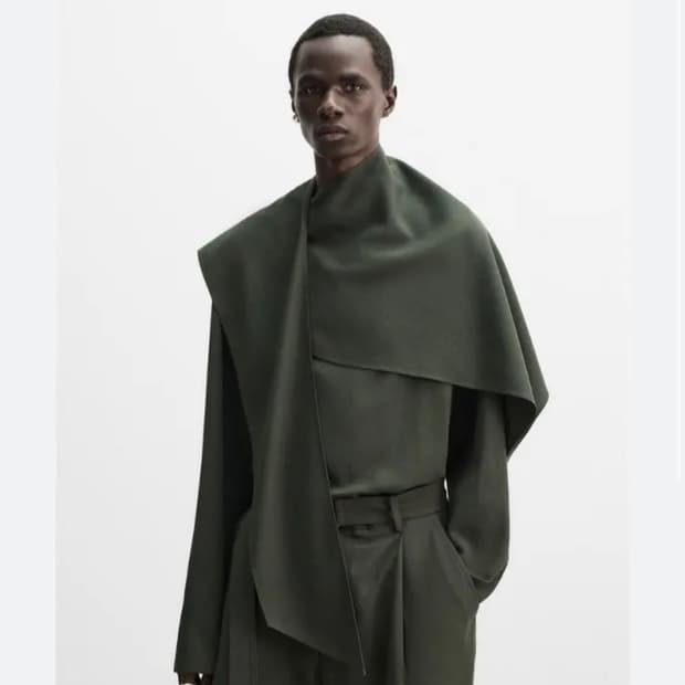 ZaraXNanushka 풀라드 스카프 셔츠 XL