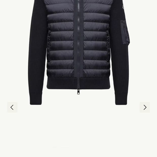 [정품] 몽클레어 니트 패딩 후드 와펜 포켓 자켓 블랙 M