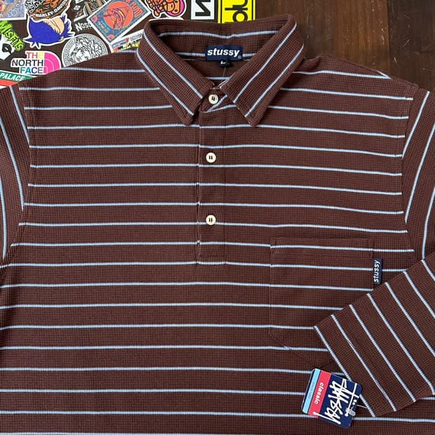 90s USA 올드 스투시 폴로 셔츠 데드스탁 L