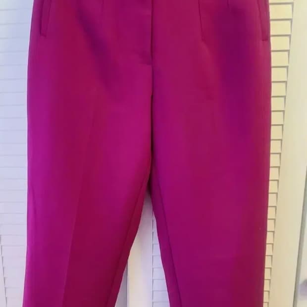 화사한 푸시아 퍼플 Zara 하이웨이스트 팬츠