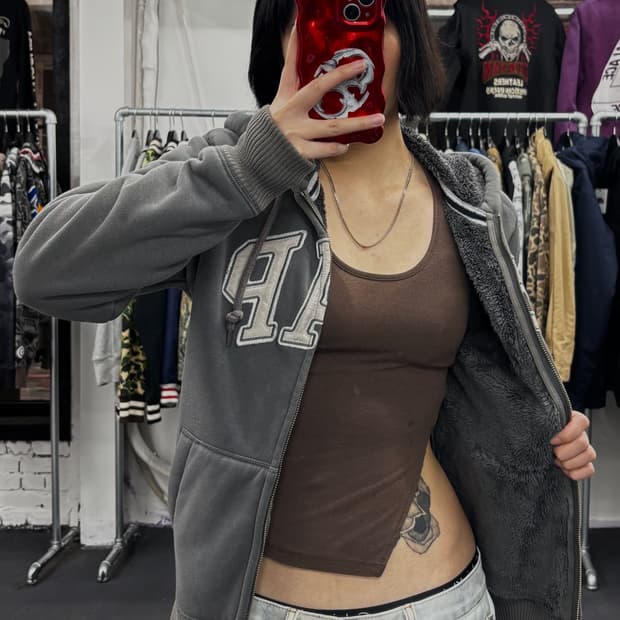 GAP 쉐르파 그레이 후드집업