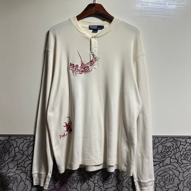 폴로 랄프로렌 헨리넥 롱슬리브 아이보리