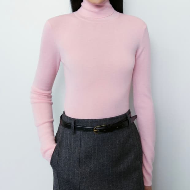 오르 메리노울 폴라 핑크 니트