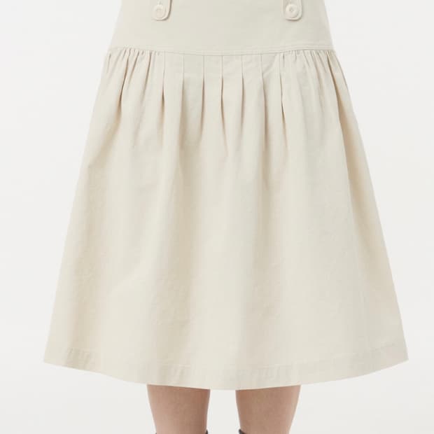 구해요) 오헤시오 PLEATED COTTON MIDI SKIRT 베이지
