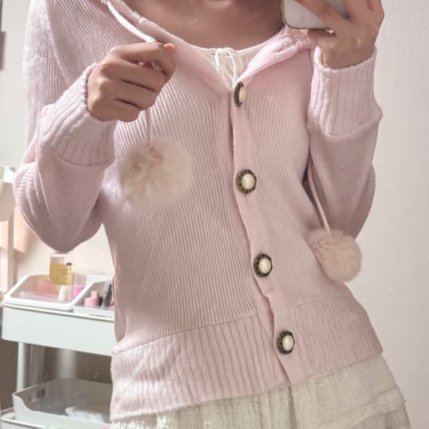 트랄랄라 쿨핑 연핑 폼폼 레이스 앙고라 가디건 ) 리즈리사 히메갸루