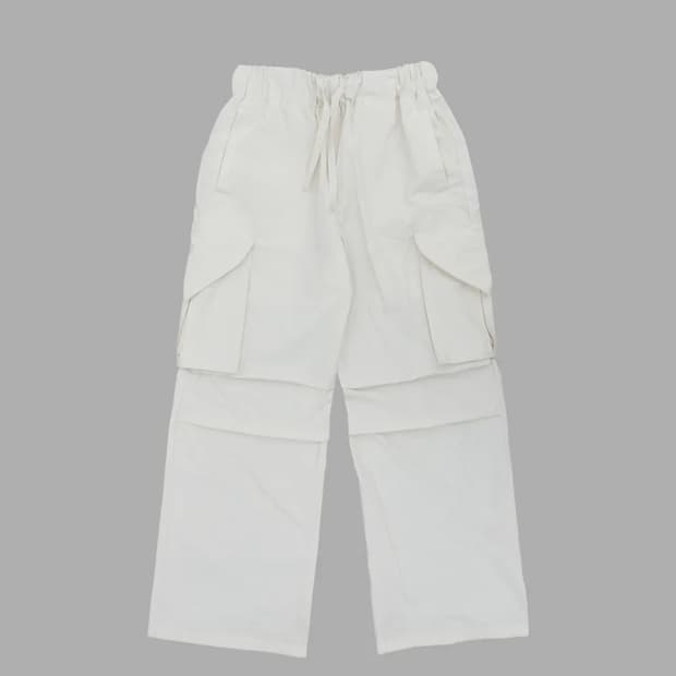 더뮤지엄비지터 HEART CARGO COTTON PANTS - IVORY