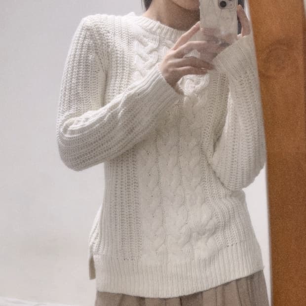 모리걸 꽈배기 니트 폴로셔츠 덤