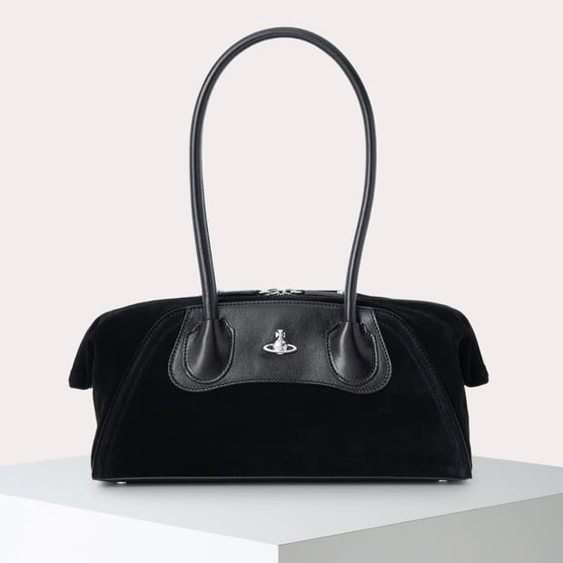 비비안웨스트우드 25fw Shirley 스몰 스웨이드 토트백/블랙