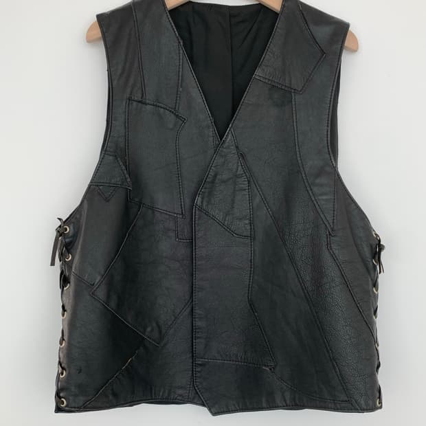 Patchwork leather vest