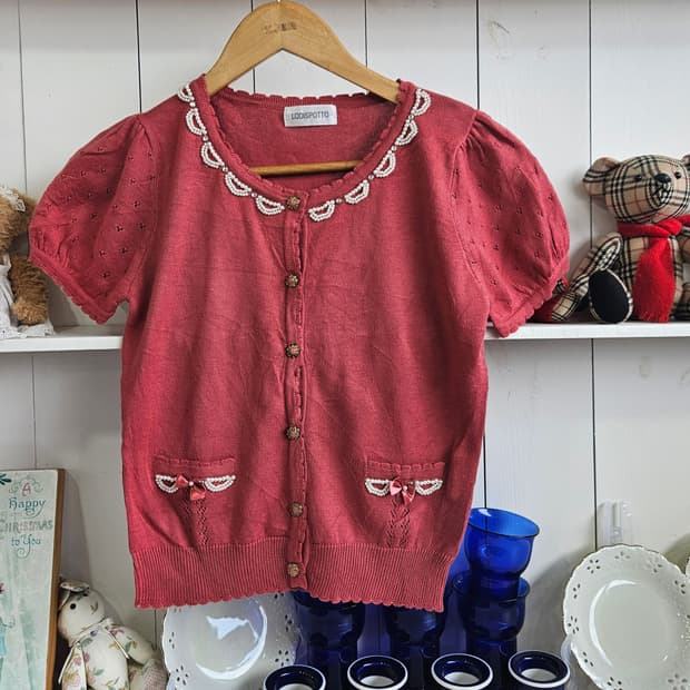 (LODISPOTTO) 리본 니트 가디건