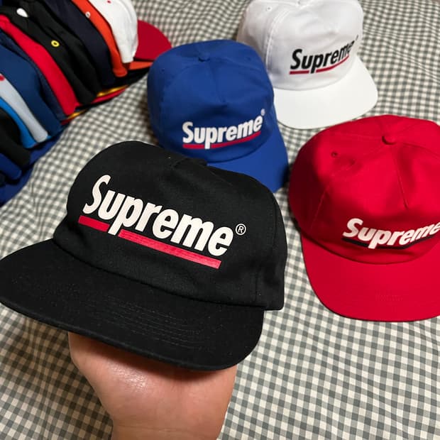 슈프림 언더라인 스냅백 블랙