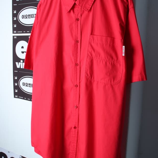 (L-2XL) 팀코믹스 반팔 카라 티셔츠 셔츠 남방 오버핏-H35351