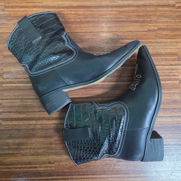 빈티지 여성 웨스턴 가죽 부츠 240