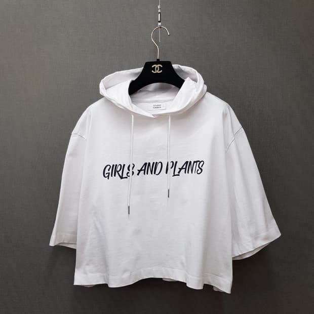 스튜디오 톰보이 2021 레터링 크롭 후드 티셔츠 F사이즈