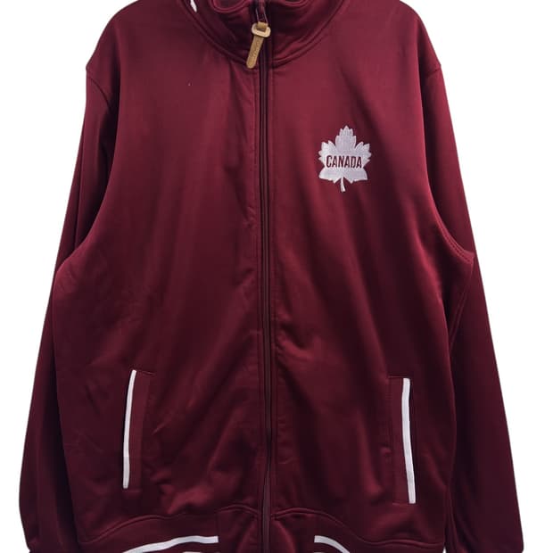 케나다 와인 버건디 자수 트랙탑 져지1477