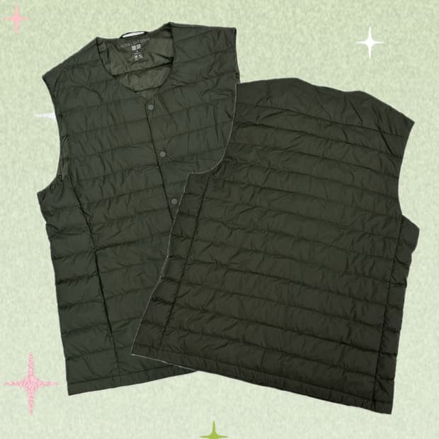 유니클로 울트라 초경량 말차 시티보이 데일리  다운 조끼패딩