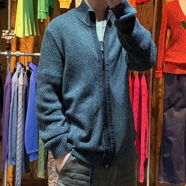 L 캘빈클라인 진스 블랙 라인 차콜 니트집업