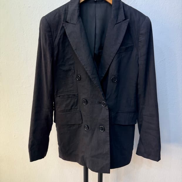 정품) theory 띠어리 블랙 더블 브레스트 자켓 0(55)