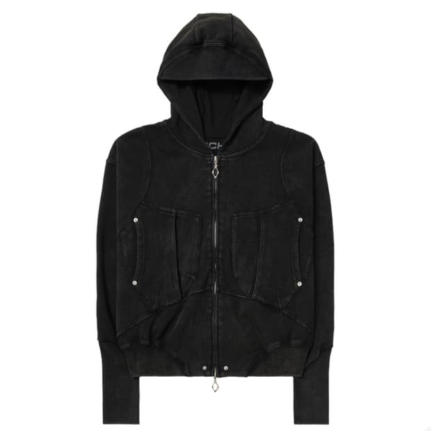 미스치프 빅 포켓 후드 워시드 블랙