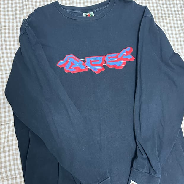 2XL 베이프 롱슬리브 블랙