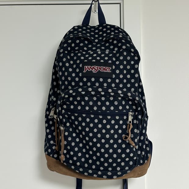 잔스포츠 도트 땡땡이 백팩 네이비