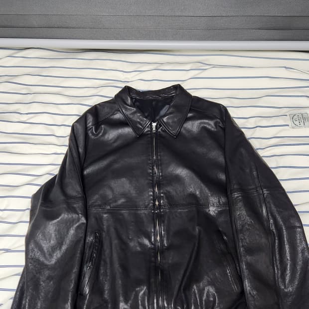 유스 25fw 워시드 레더 블루종 S