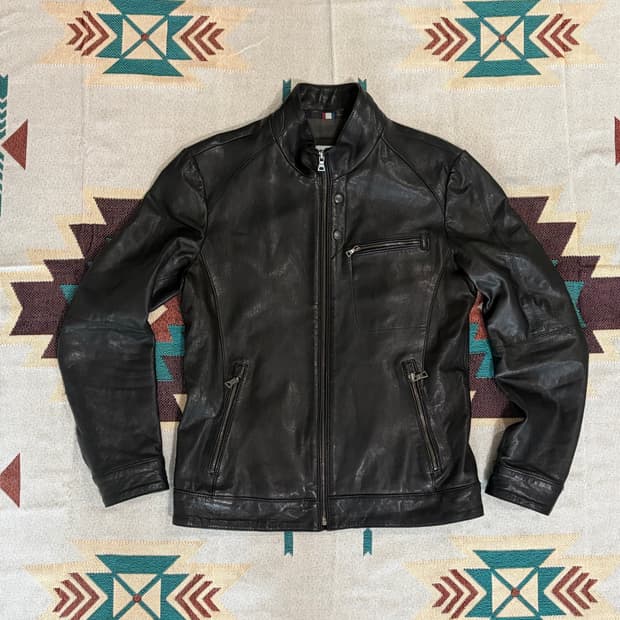 까르뜨블랑슈 양가죽 바이커 싱글 라이더 자켓