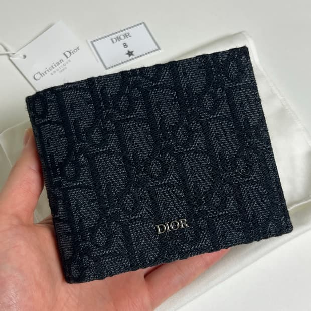 [정품] 디올 오블리크 반지갑 블랙