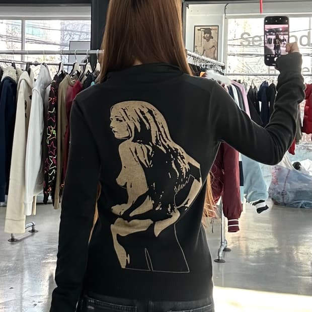 히스테릭글래머 Endless Party 히스걸 빅로고 버튼 가디건