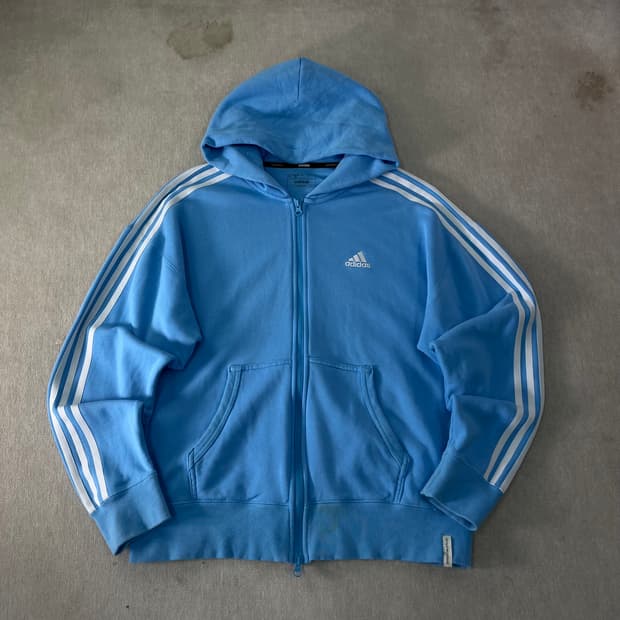 105 아디다스 연하늘 희귀 스카이블루 후드집업