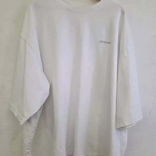 WETIDONE 오버핏 화이트 반팔티