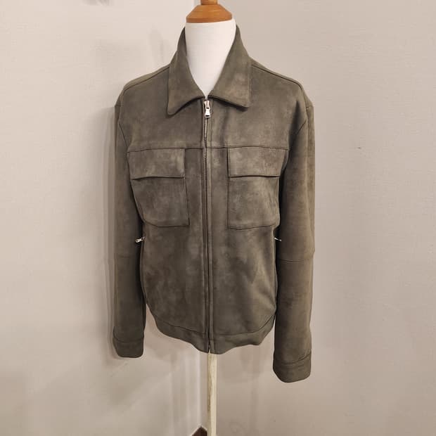 카키 스웨이드 벨벳 카라 자켓☃️