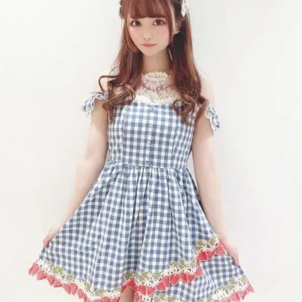 빈티지 리즈리사 원피스 양산형 양지뢰 로리타 갸루