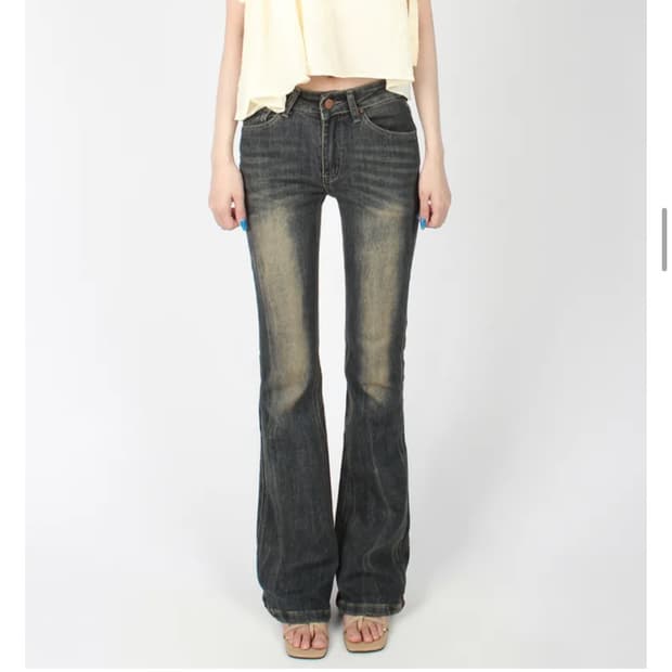 워싱 부츠컷 바지 