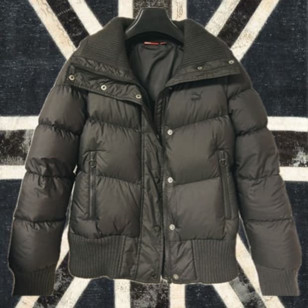 푸마 하이넥 덕다운 패딩 블랙 y2k 락시크 펑크