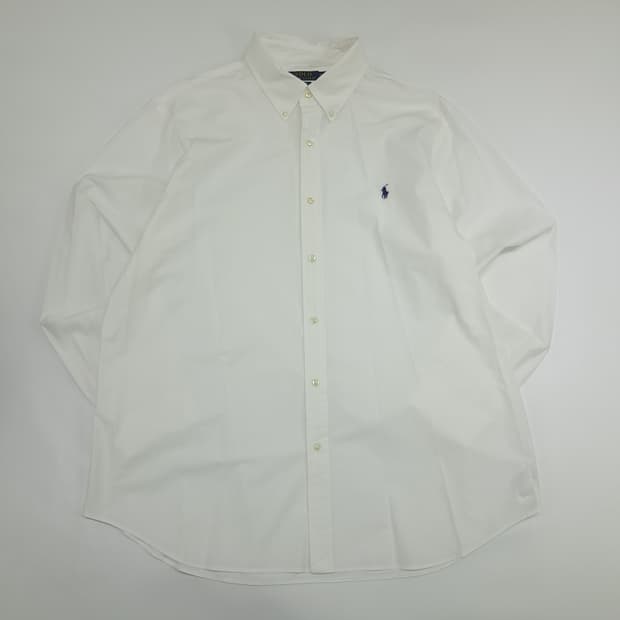 Co710 2XL 폴로 랄프로렌 화이트 QR 긴팔 셔츠 남방