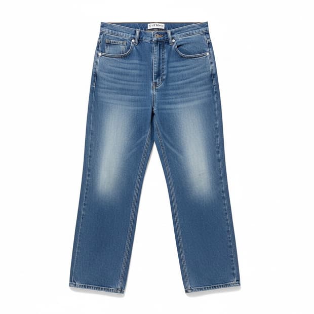 SATUR 빈티지 워싱 와이드 데님
