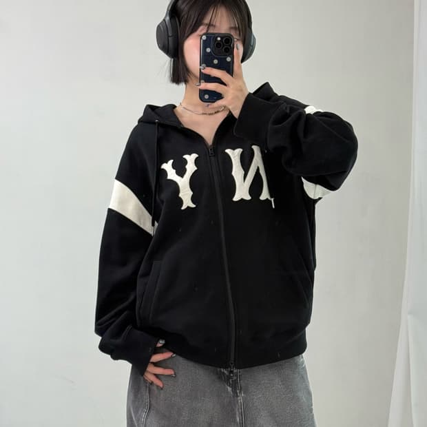 엠엘비 NY 투웨이 오버핏 후드집업