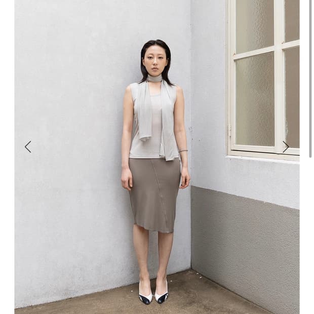 Mid rib skirt - Khaki grey 02