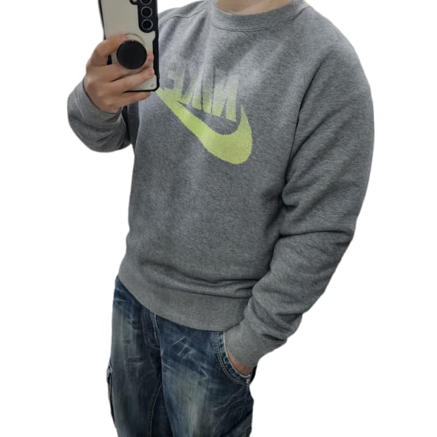 나이키 라임 빅로고 맨투맨 M 95